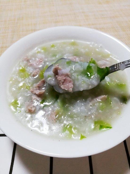 taylorfu做的生菜肉片粥
