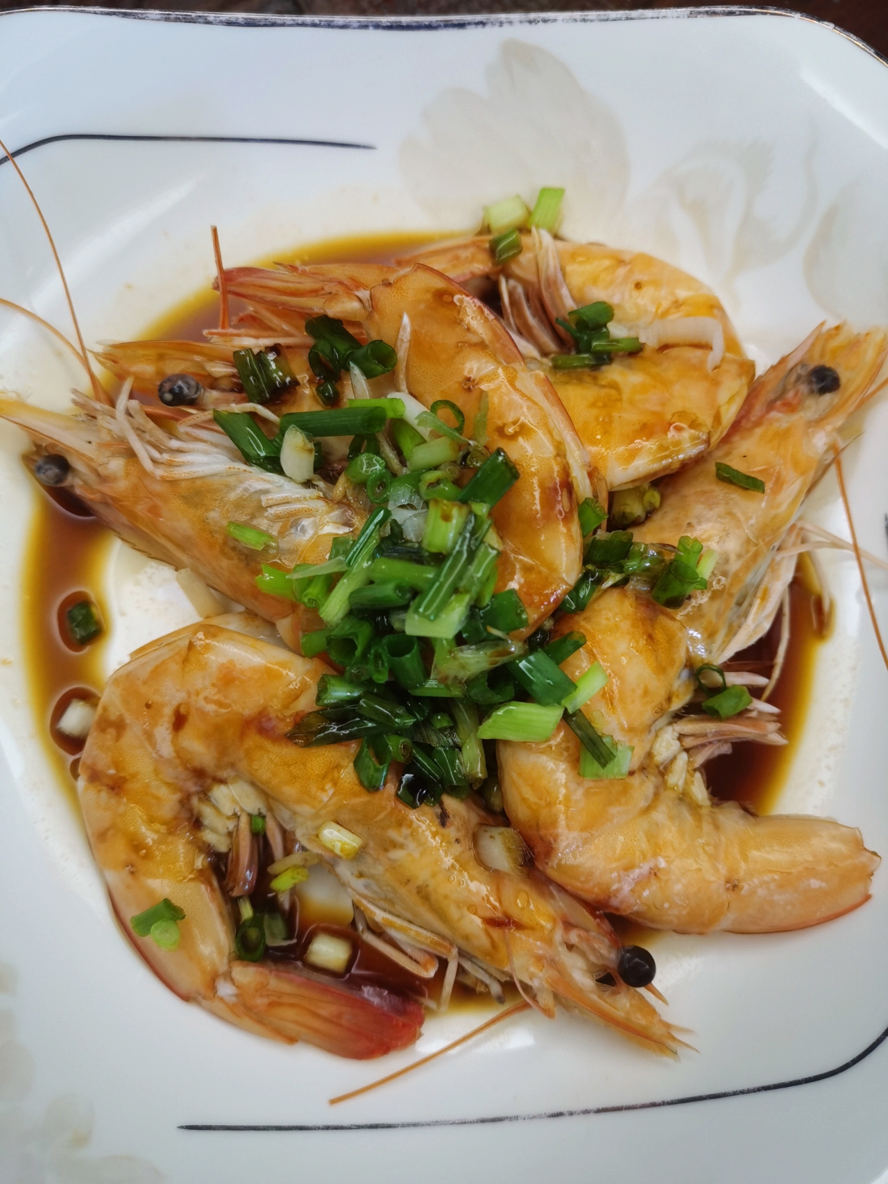 蒜蓉葱油虾干饭菜