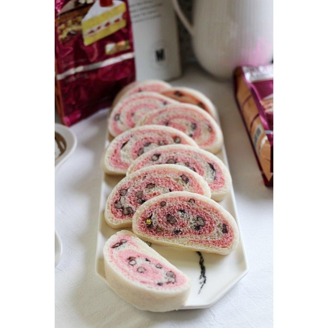 一次发酵的双色蜜豆馒头