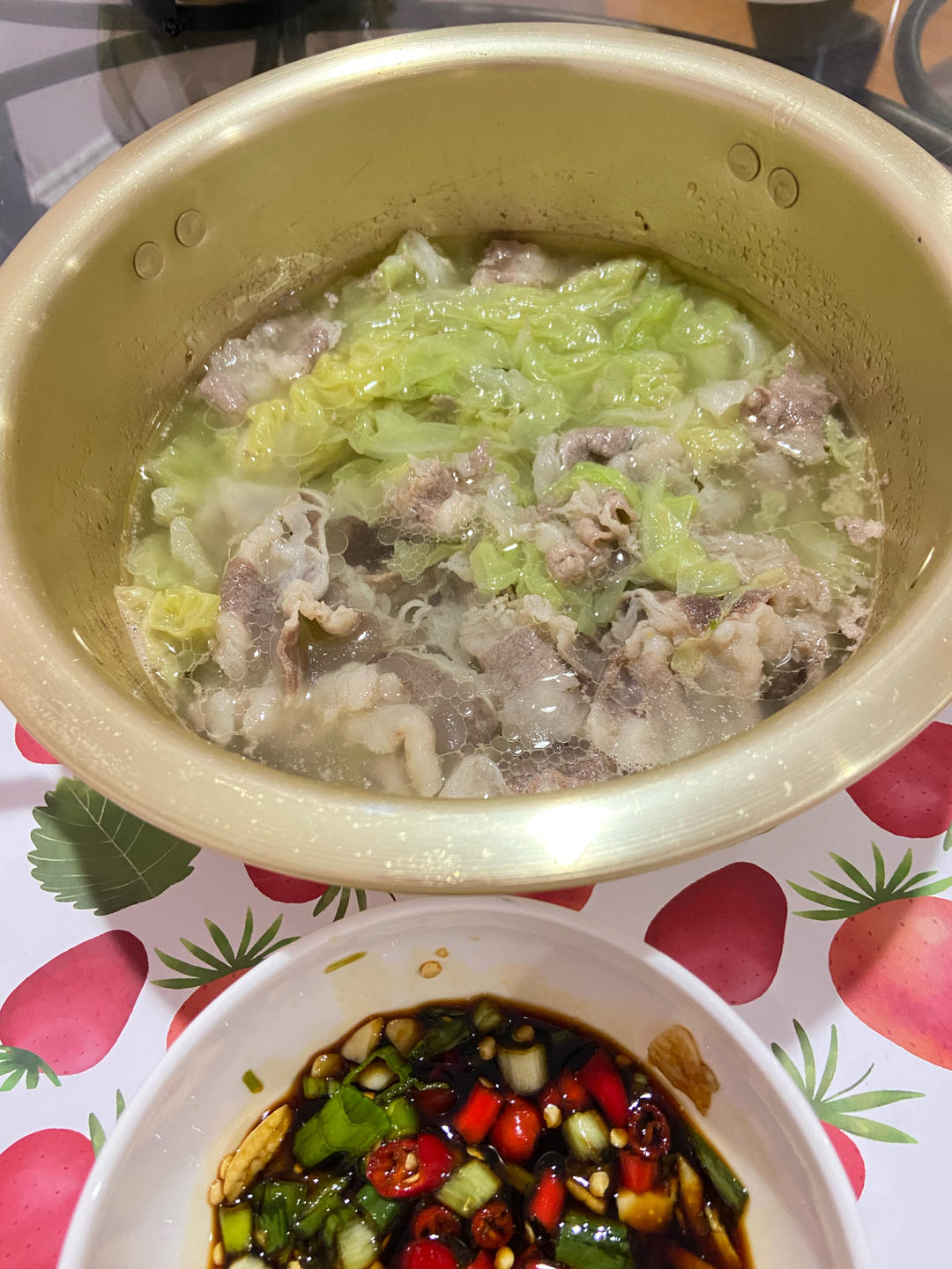 清汤娃娃菜肥牛+超好吃蘸料