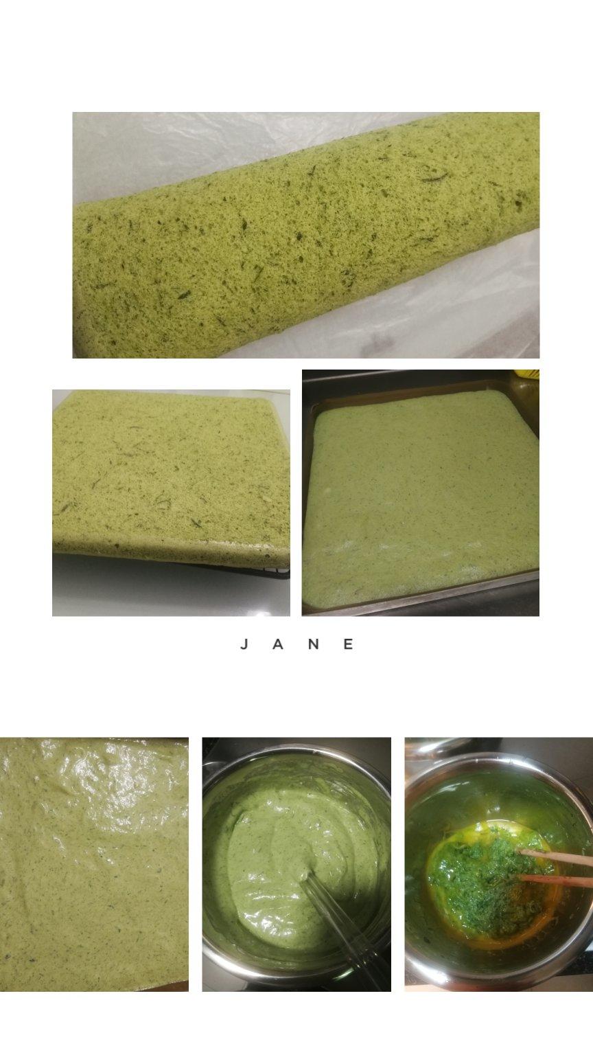 艾草蜜豆蛋糕卷