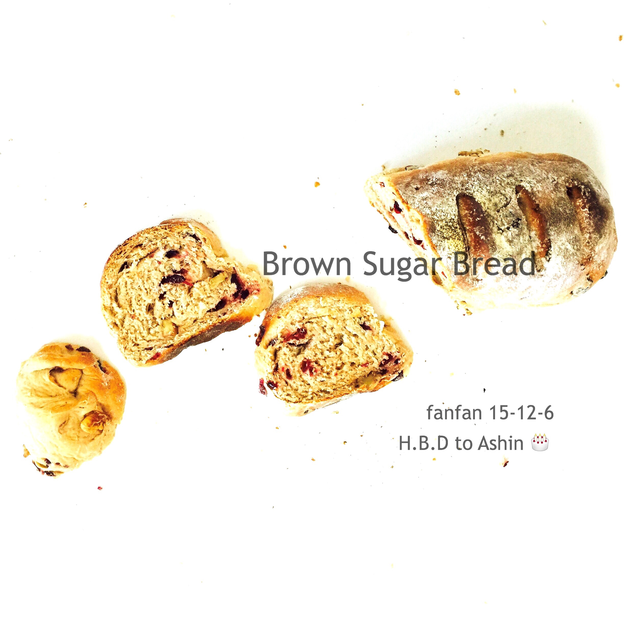 蔓越莓全麦黑糖面包