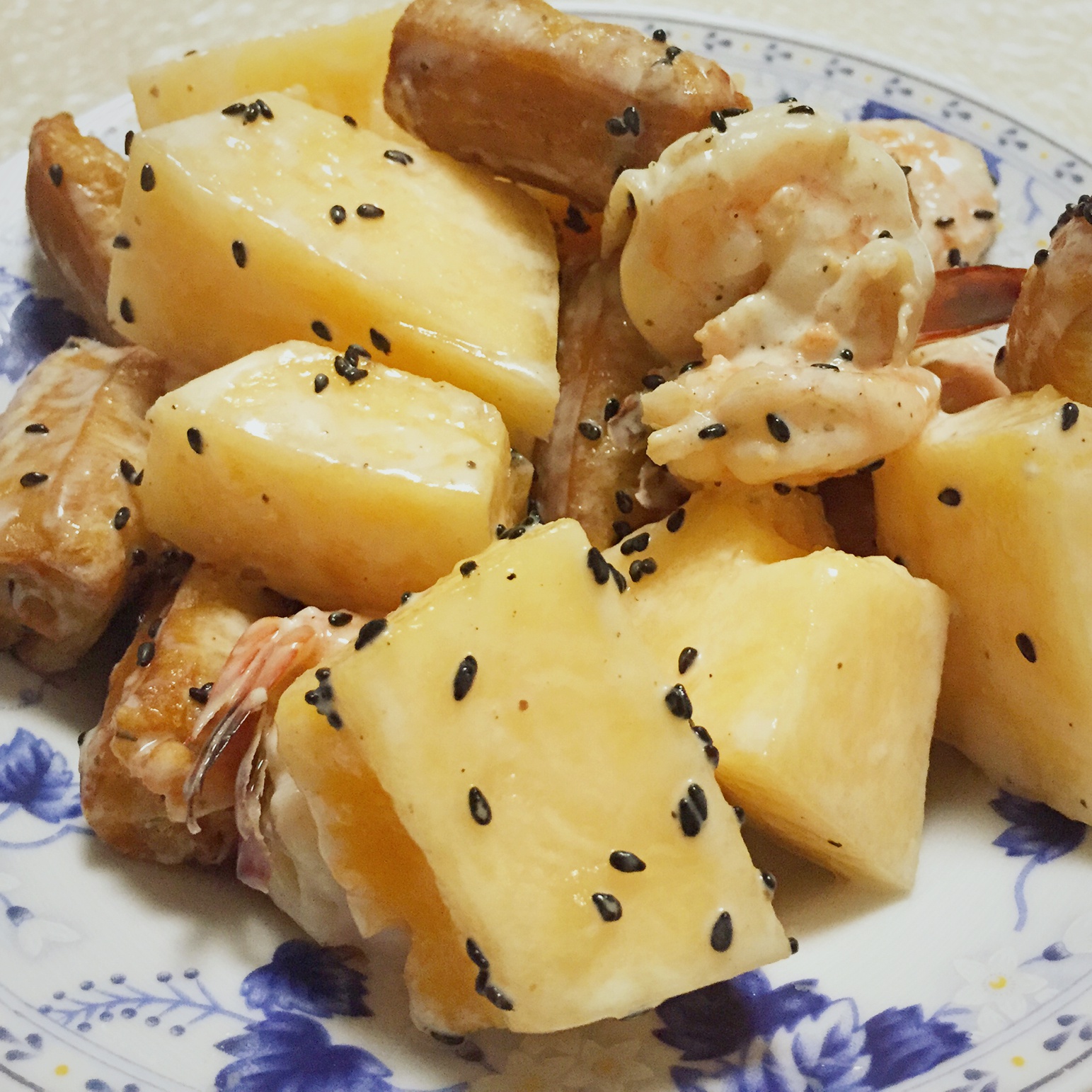 菠萝油条虾