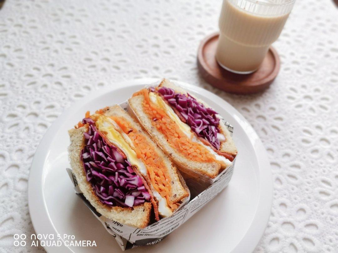 如何做超厚的沼三明治~详细tip！牛油果鸡蛋午餐肉三明治~