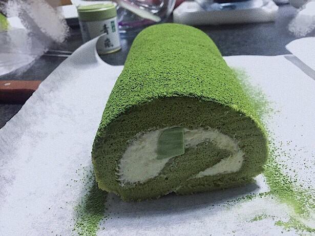 抹茶红豆蛋糕卷