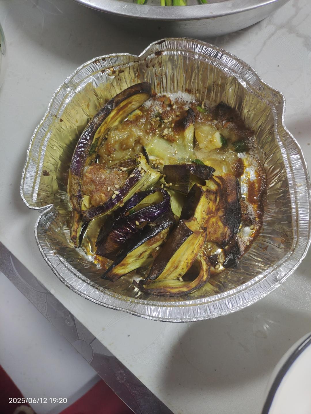 空气炸锅烤茄子肉卷