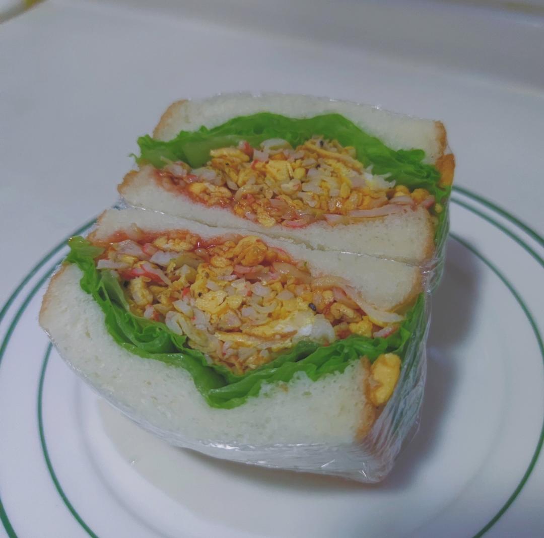 蟹柳滑蛋三明治