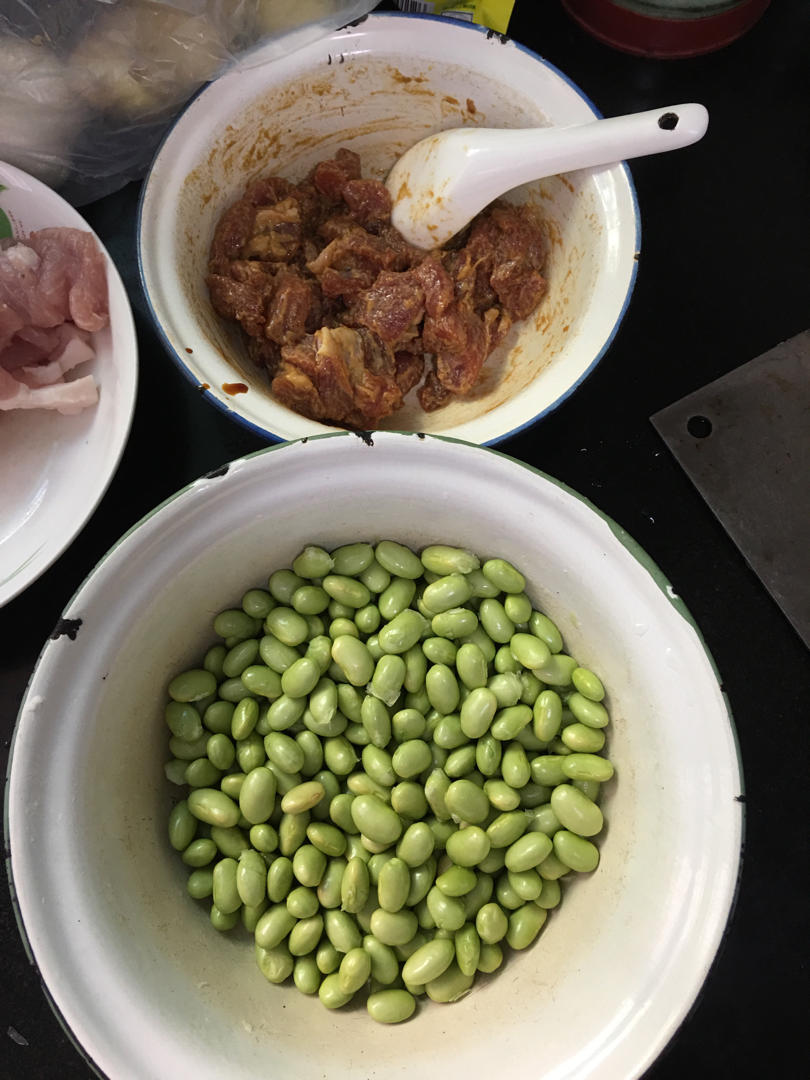 毛豆炒肉（超简单）