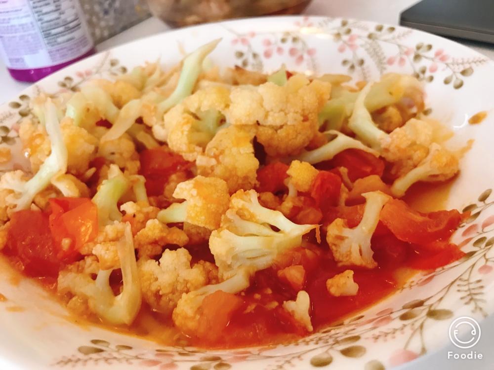 有机花菜炒西红柿