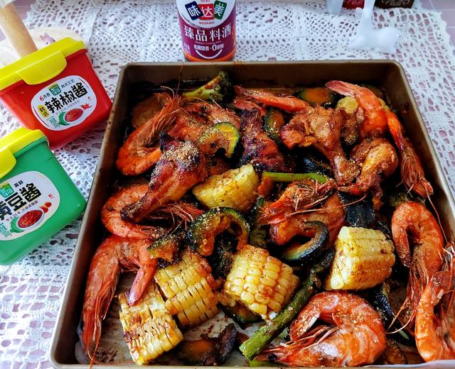 快手海陆烤时蔬的做法