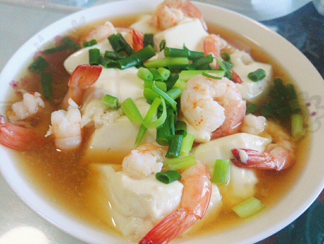 虾仁蟹棒蒸豆腐