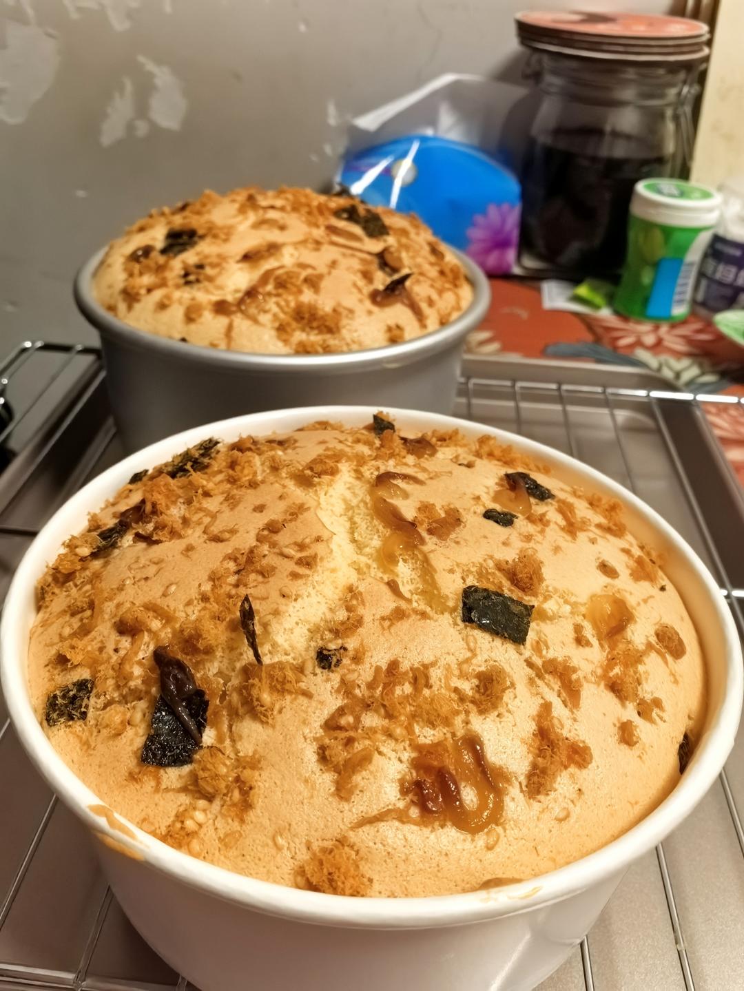 香葱肉松戚风蛋糕6寸