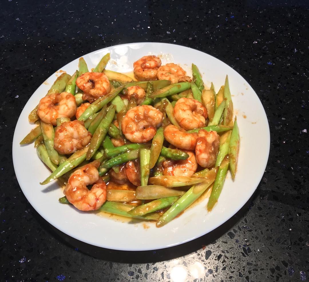 清炒芦笋虾仁