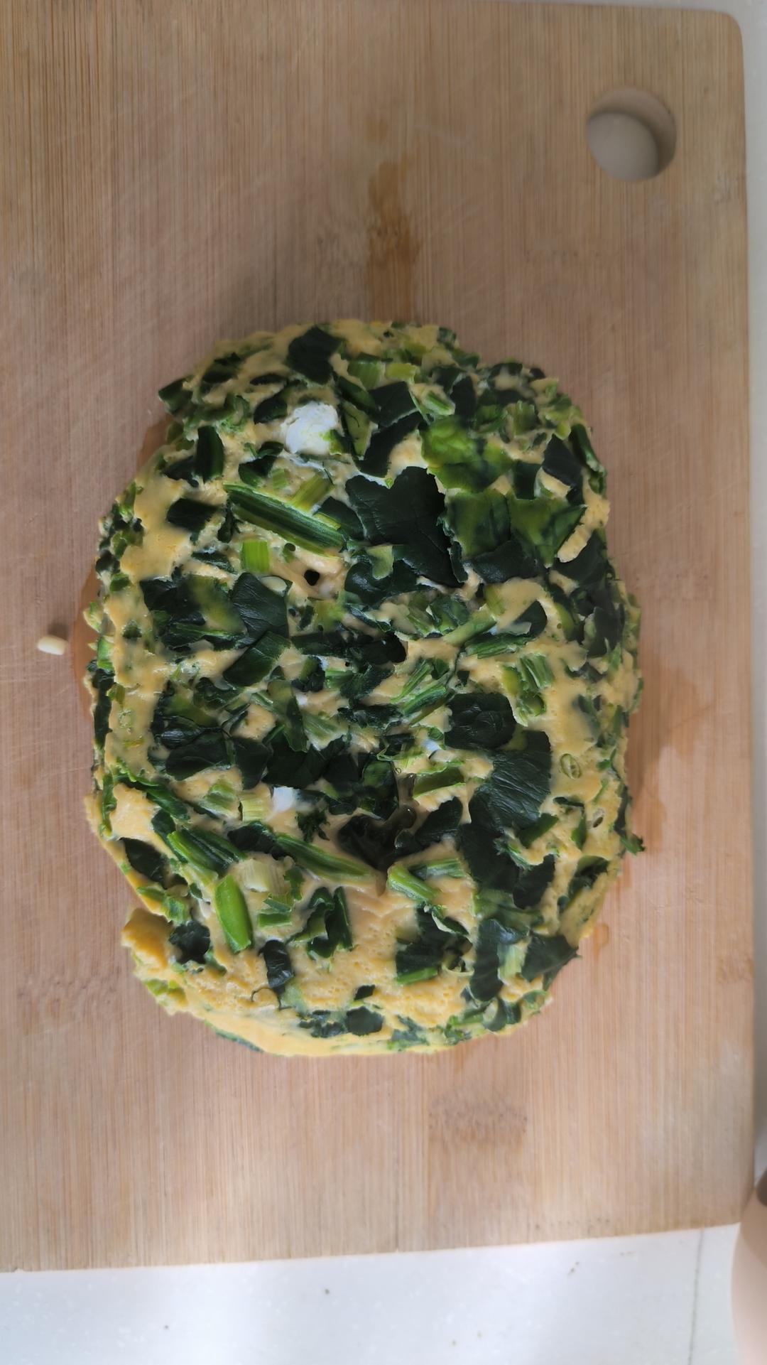 蘸汁菠菜鸡蛋糕——春季养生多吃菠菜