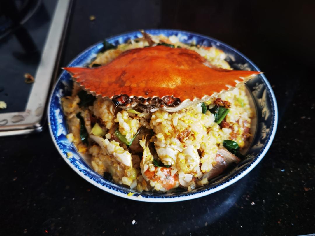 饭扫光之一只梭子蟹炒饭