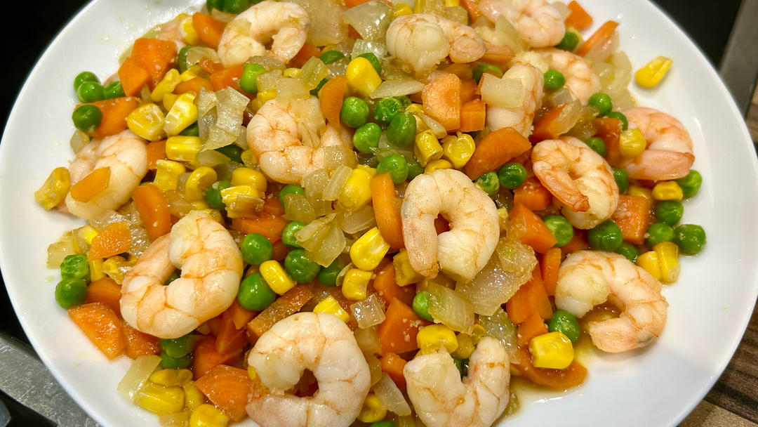 什锦玉米粒虾仁🍤🌽🥕