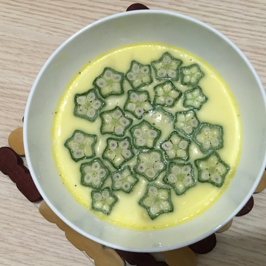 秋葵鸡蛋羹