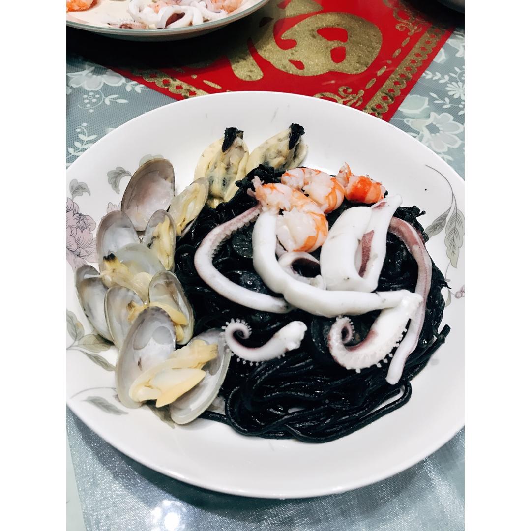 muji墨鱼汁意面