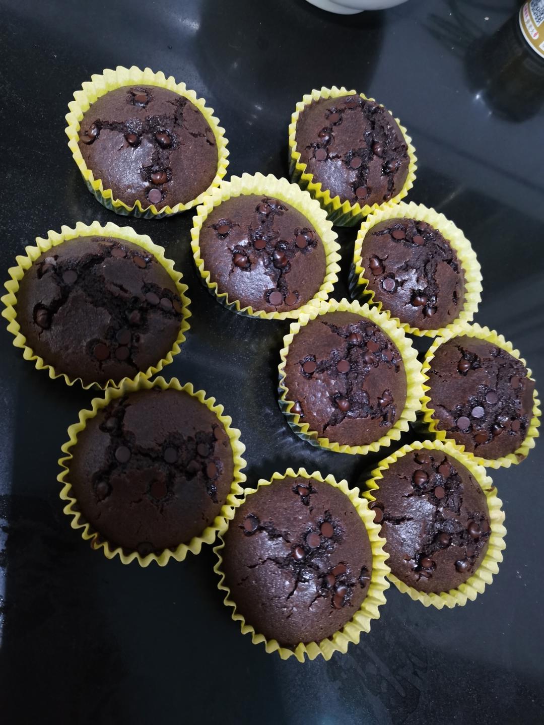 巨简单❗️超快速❗️巧克力玛芬蛋糕❗️好吃哭了
