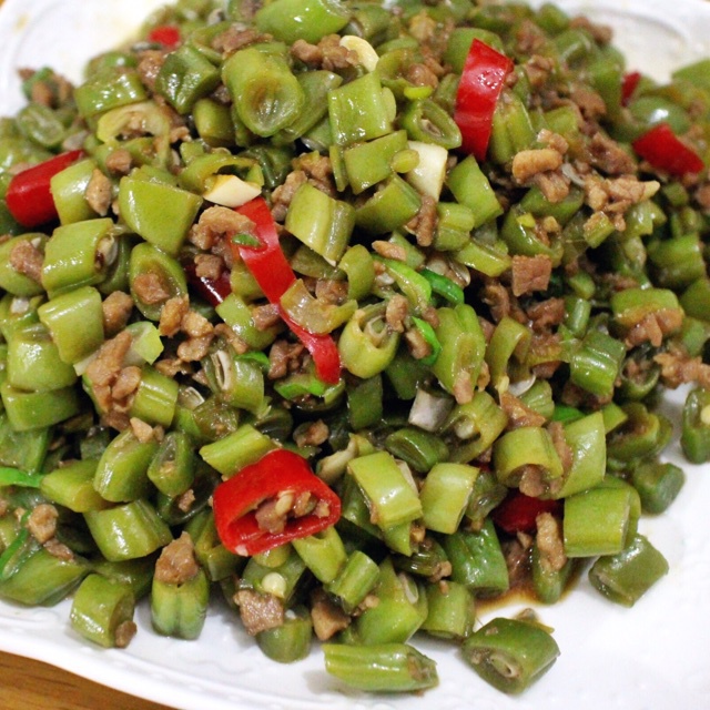 肉沫豆角下饭菜
