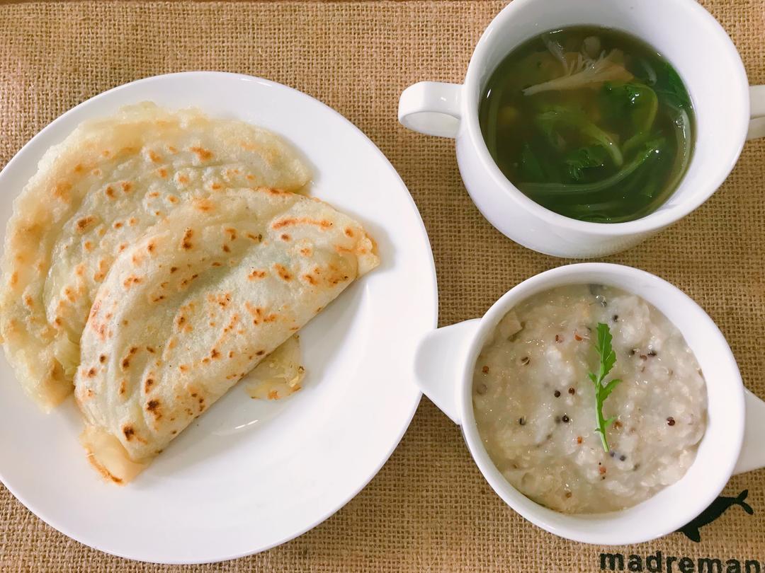 舞茸包菜鸡蛋面饼的做法