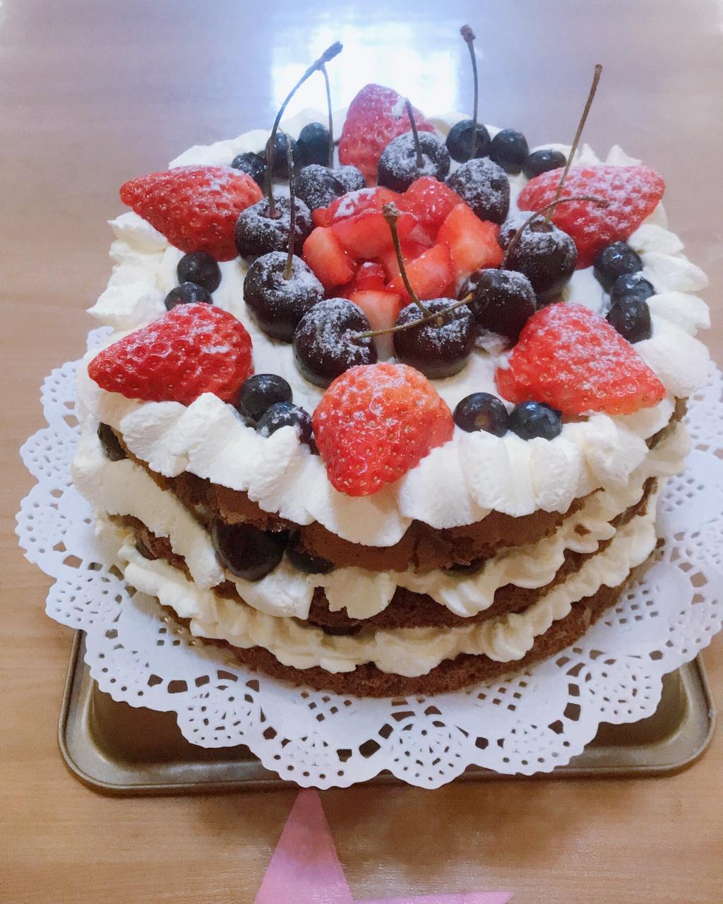 chris爱烘培做的圣诞呆萌裸蛋糕