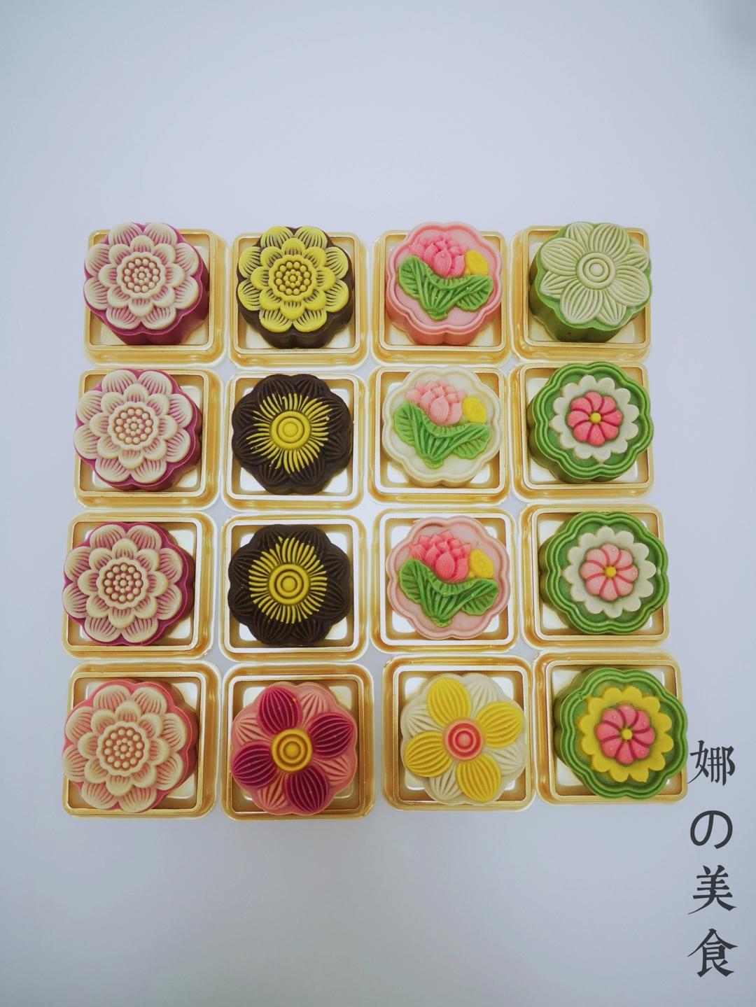 彩色桃山皮月饼