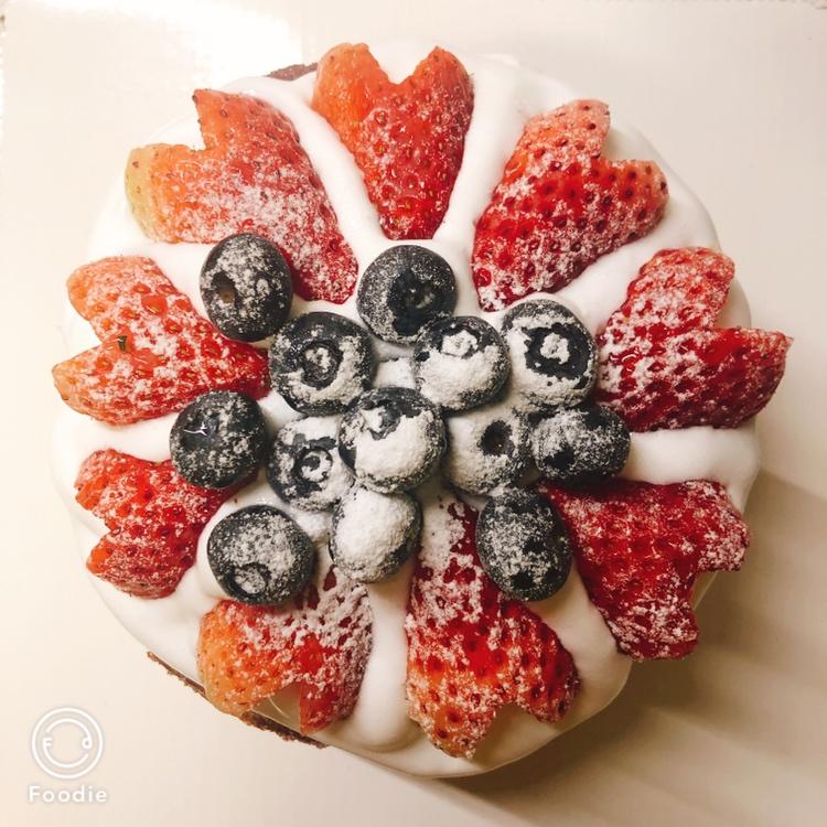 圣诞草莓雪人 红丝绒戚风裸蛋糕