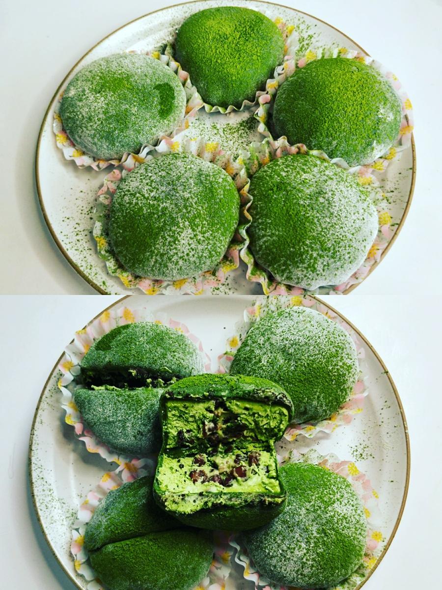 抹茶控治愈系列❗❗❗抹茶红豆雪媚娘