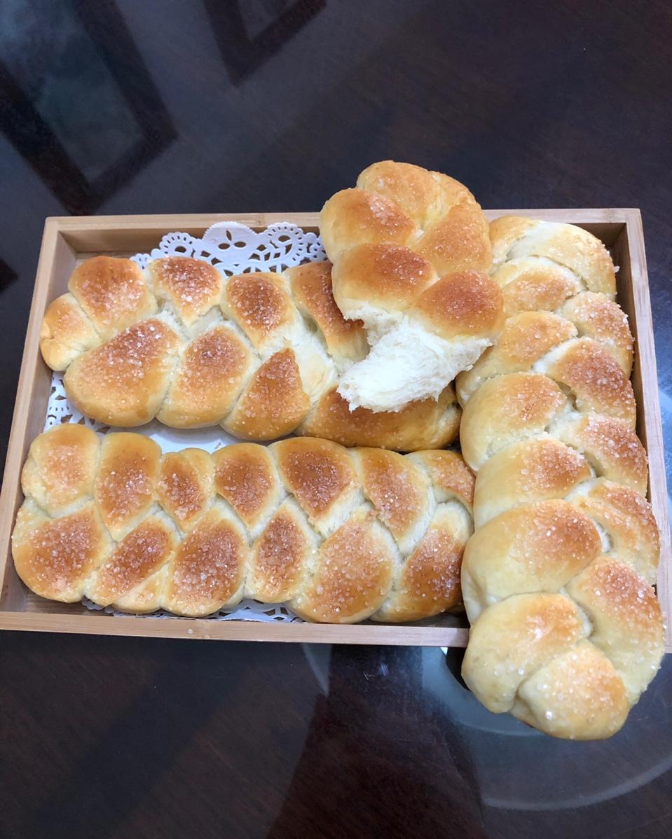 砂糖麻花面包（两股辫子）
