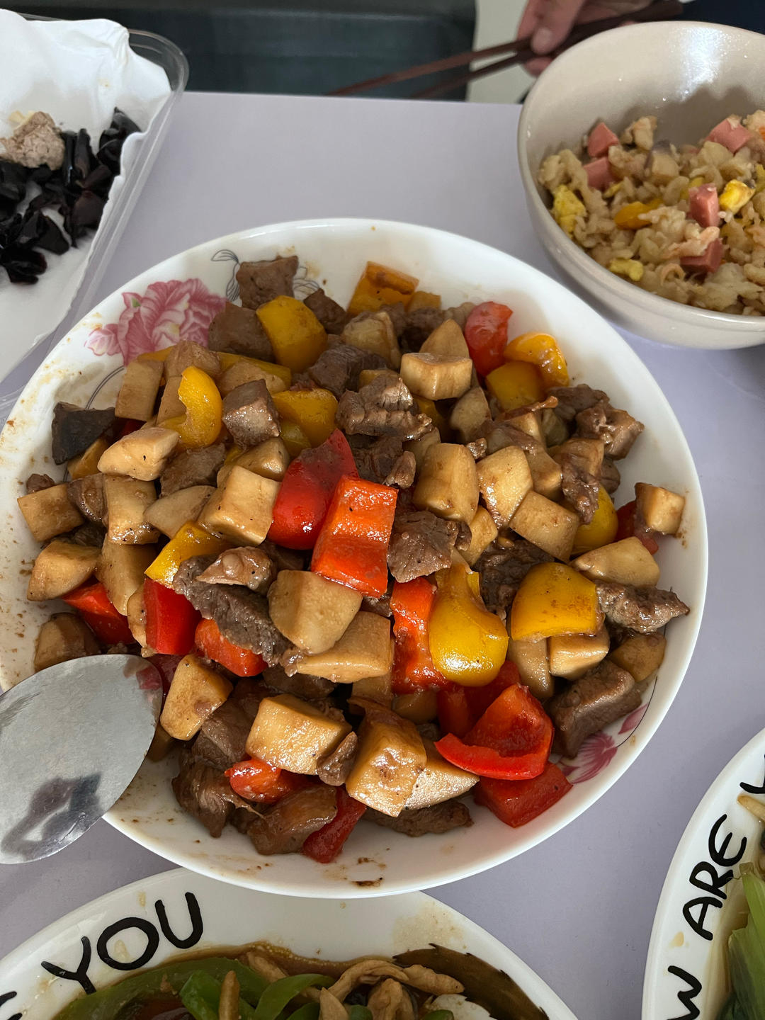 家常菜~杏鲍菇烧牛肉粒