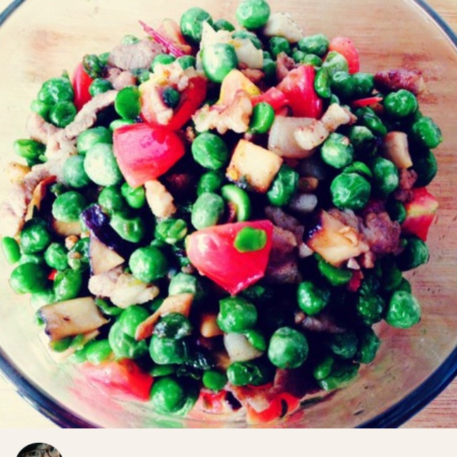 豌豆炒牛肉粒