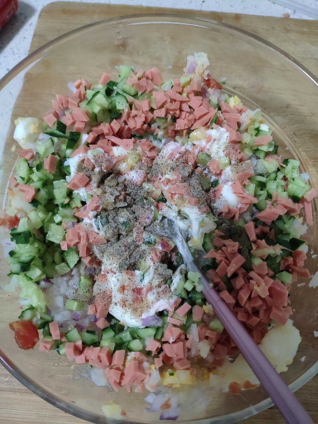 吃一口，超治愈的土豆泥沙拉的做法 步骤12