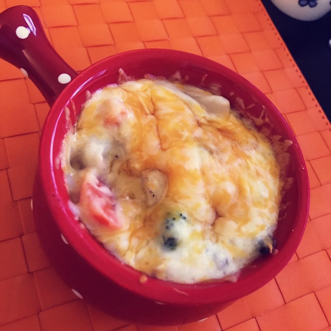 三文鱼奶油炖菜+芝士焗饭【曼食慢语】