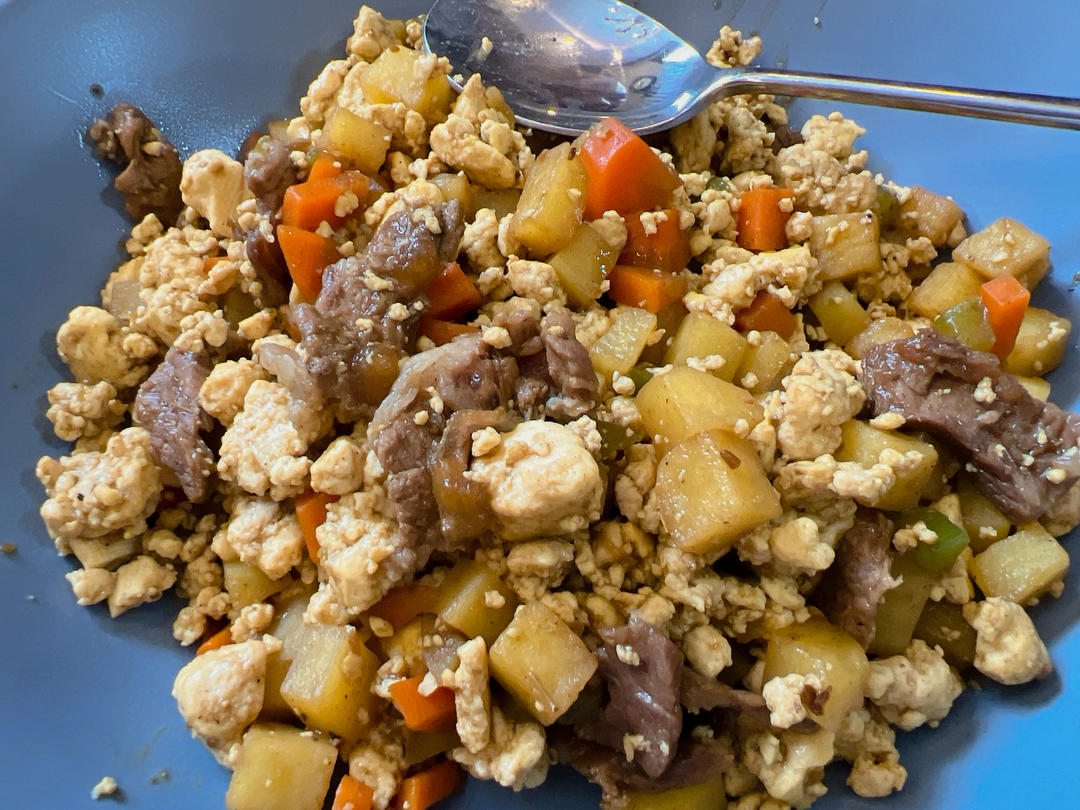 减脂餐｜无米豆腐炒饭低脂高蛋白‼️