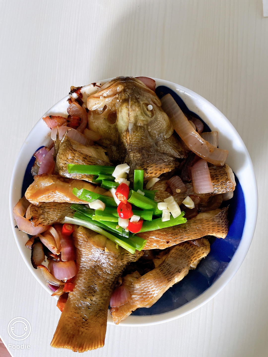 葱香焗鲈鱼