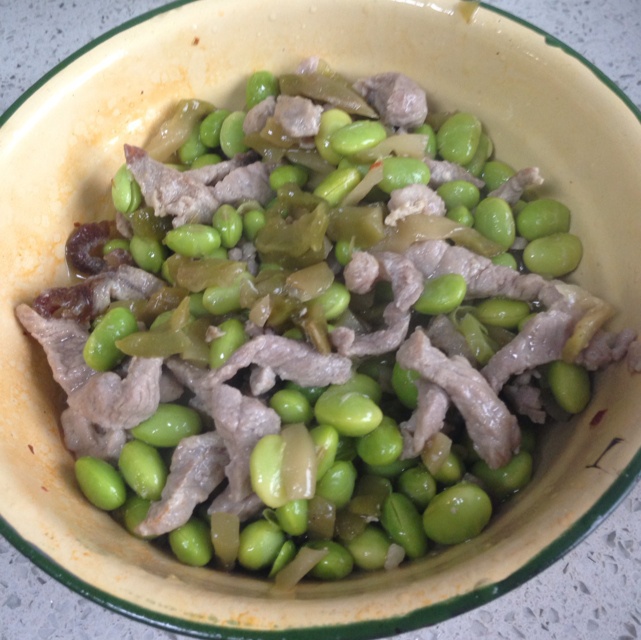 毛豆炒肉丝