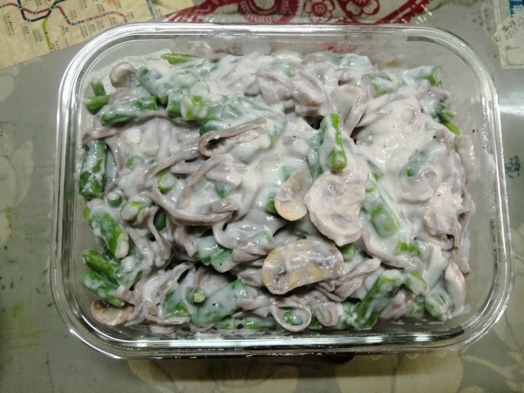 白汁蘑菇培根意粉