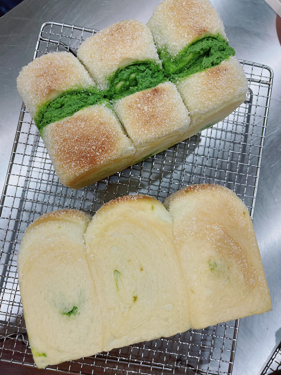 抹茶奶酥小金砖（70%中种吐司）