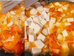 健康低脂茄汁鸡蛋豆腐羹的做法 步骤3