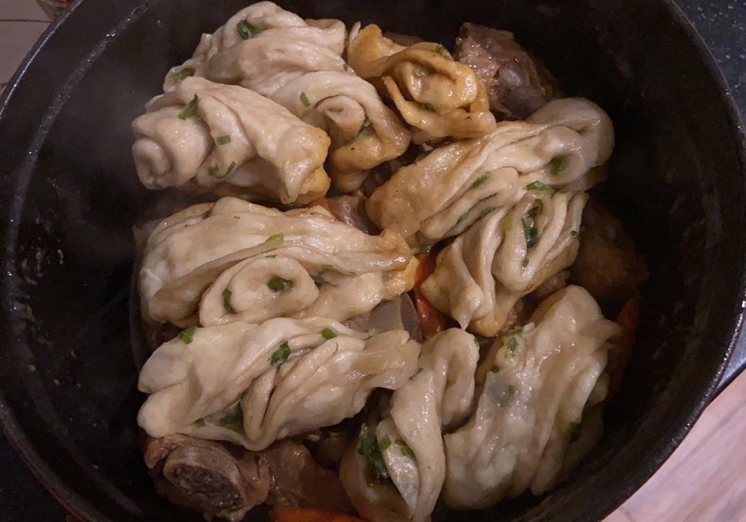 排骨豆角粘卷子