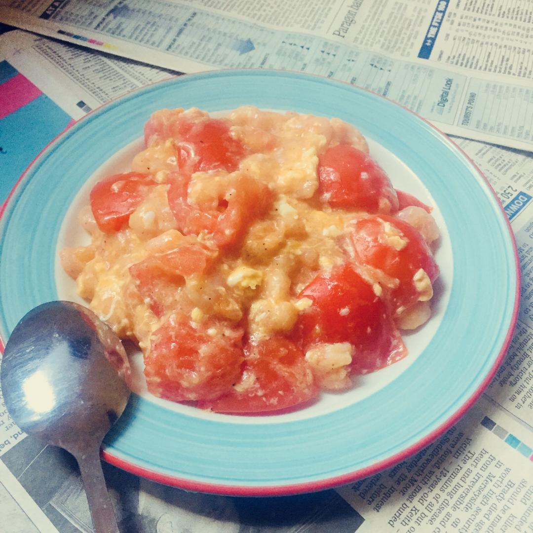 蕃茄鸡蛋炒虾仁