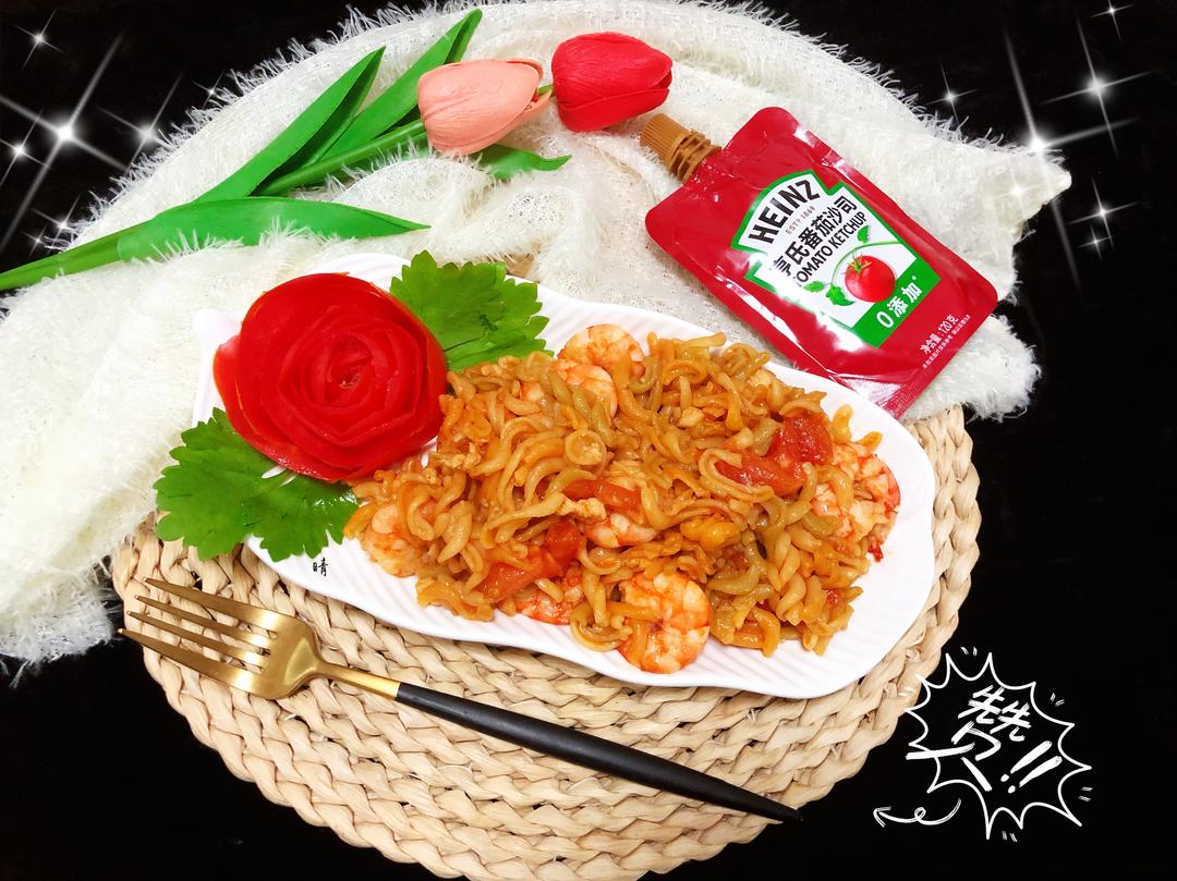 虾仁鸡肉番茄意面的做法