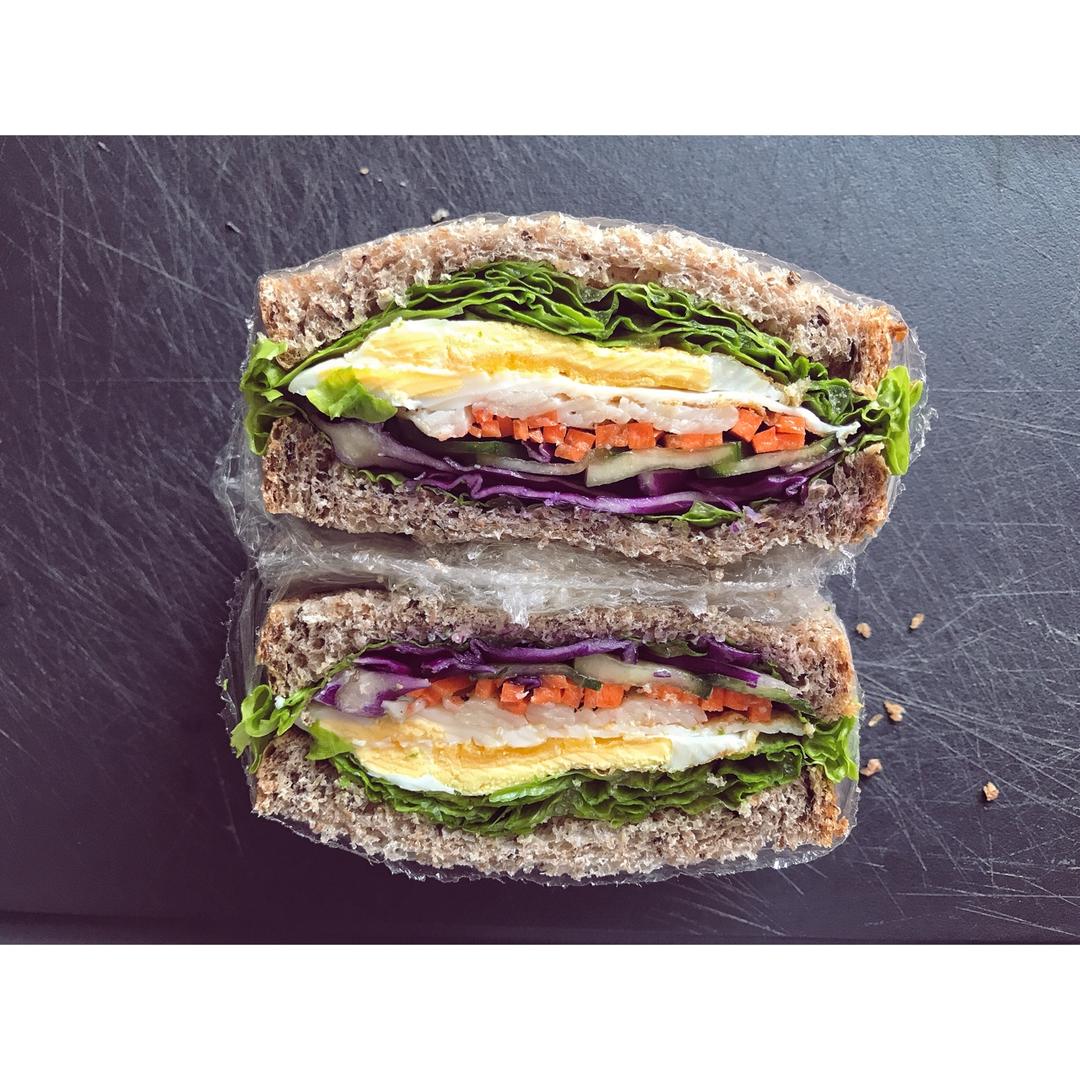 如何做超厚的沼三明治~详细tip！牛油果鸡蛋午餐肉三明治~