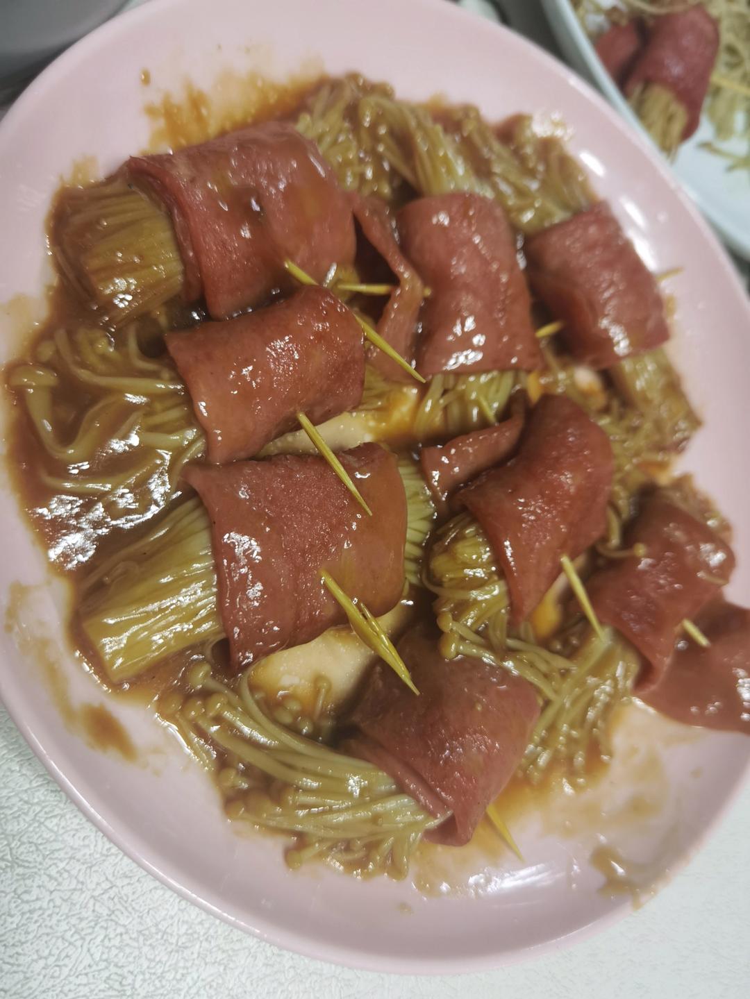 味道超赞 超下饭的金针菇培根卷