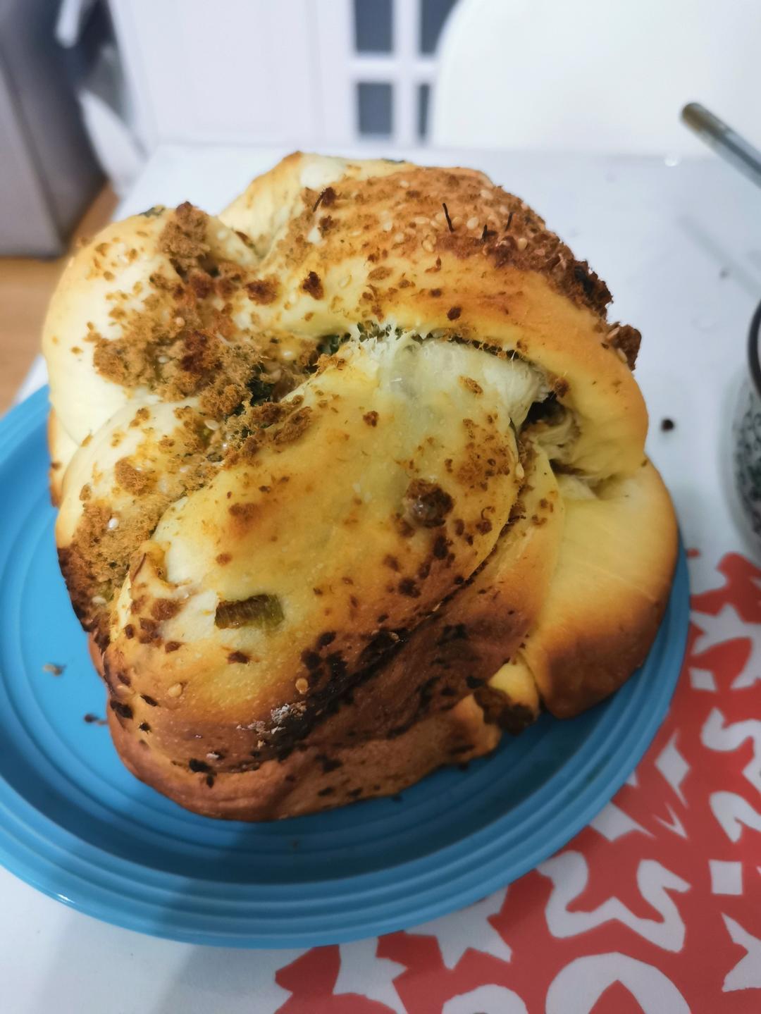 面包机做香葱肉松吐司