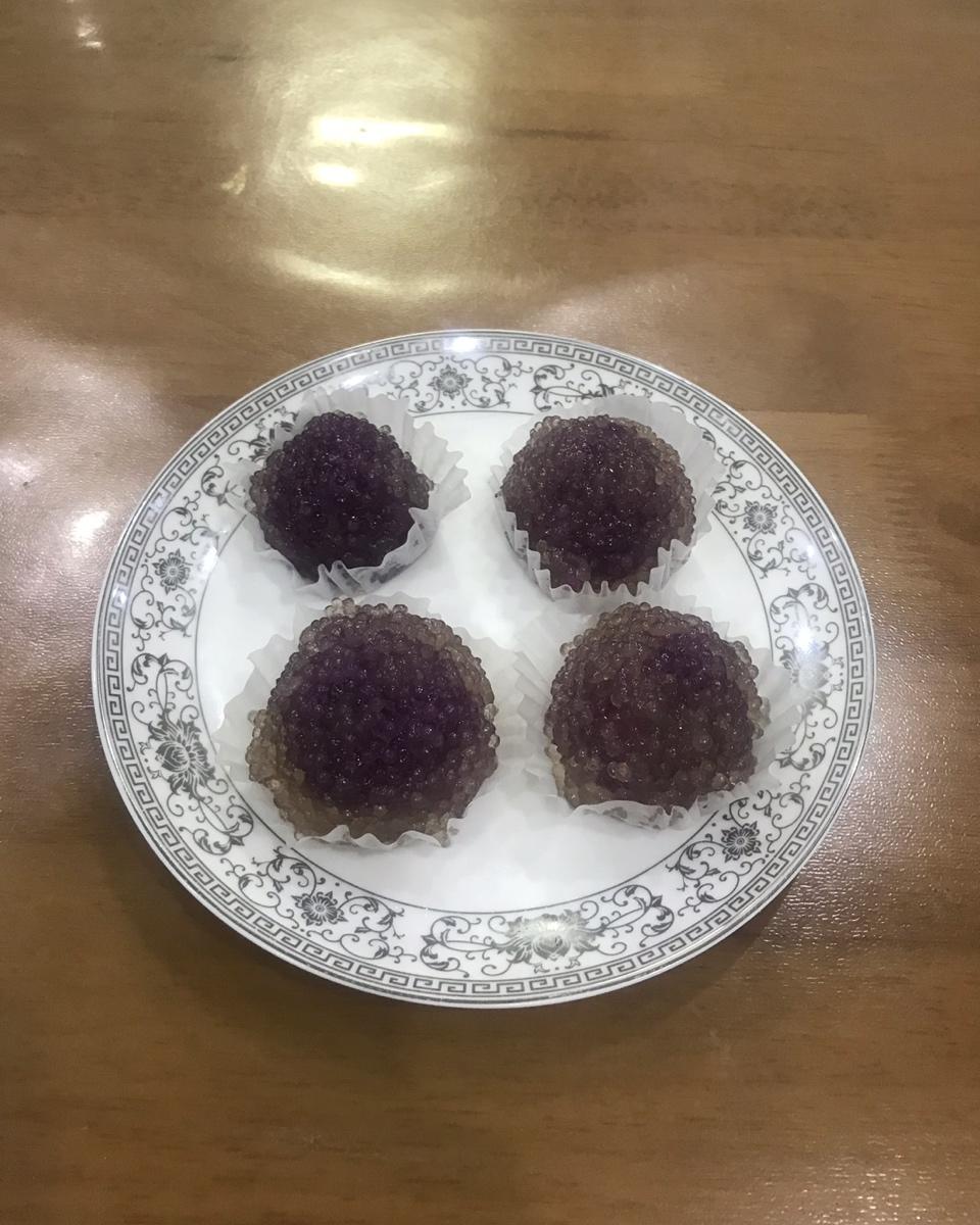 水晶紫薯糯米球