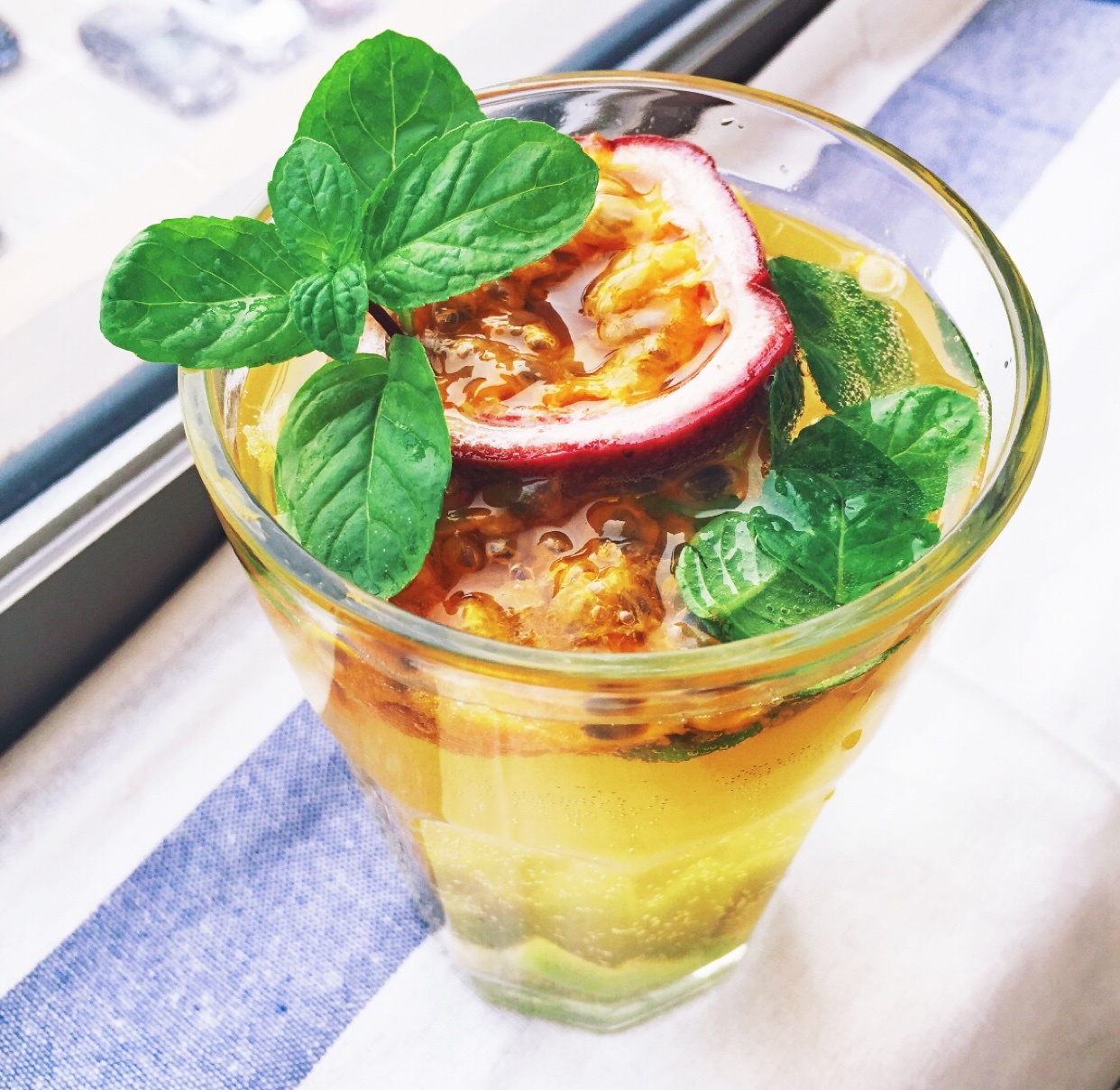 青柠/青桔百香果气泡水/夏日必备