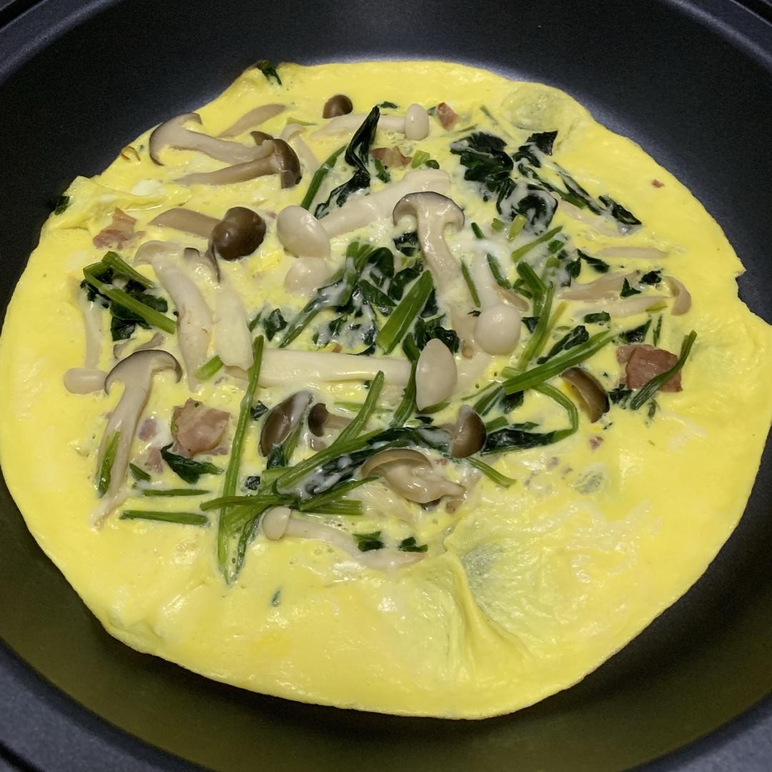 菠菜奶酪烘蛋 (无油快手早餐! )