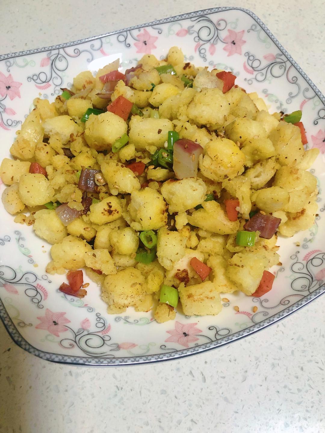 鸡蛋炒馍花的做法